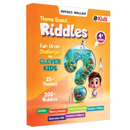 Physics Wallah PW Riddles Book For Kids | 200+ Theme Based Riddles Book For 4+ Years Old | English Interactive Brain Teasing Riddle Activity Book For Growing Kids