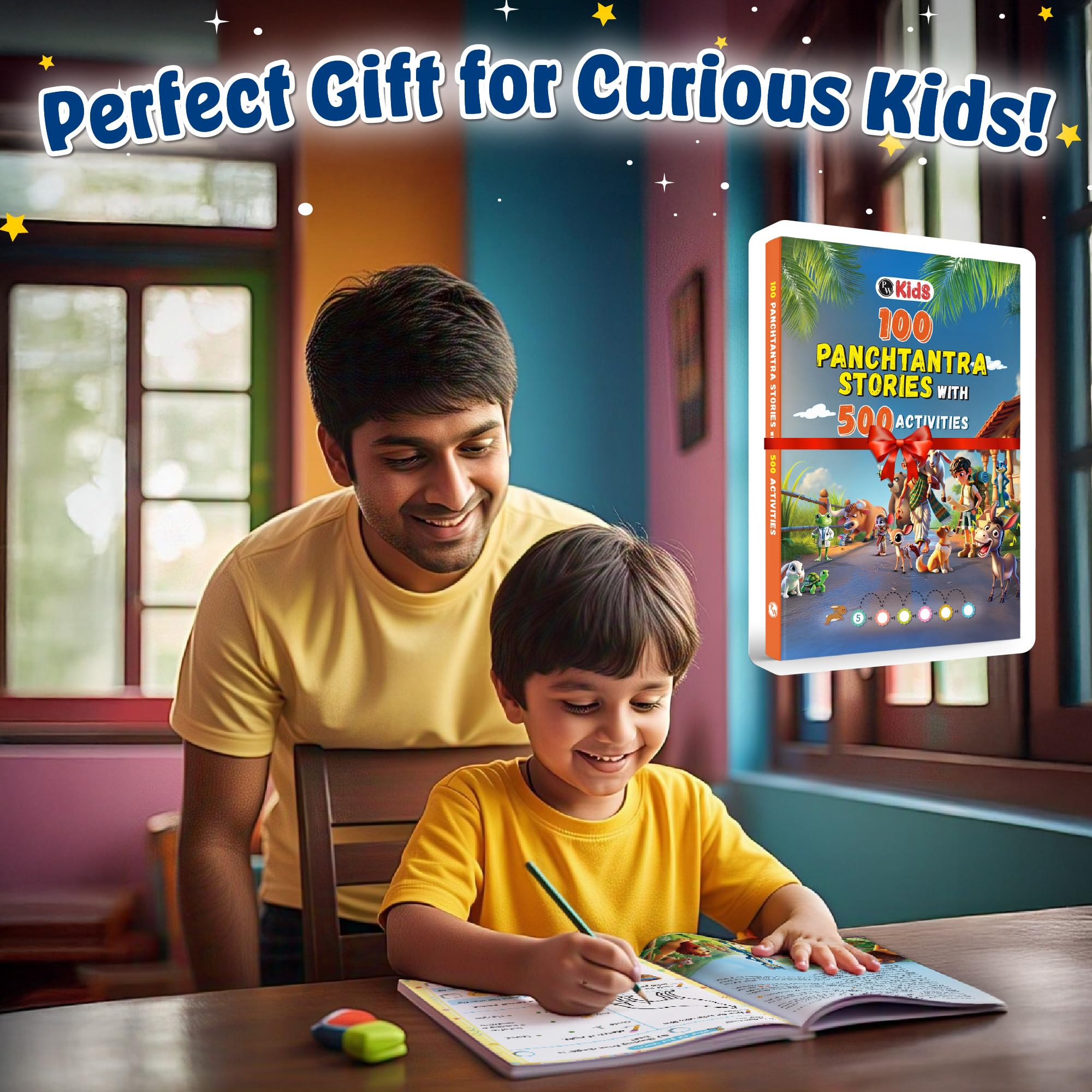 100+ Panchatantra Stories for Kids Ages 3–8 | Moral Tales in English with 500+ Story-Linked Activities | Includes 'The Lazy Donkey', 'Monkey and the Cats' & More | Illustrated Story Book - Image 2